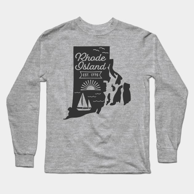 State of Rhode Island Graphic Tee Long Sleeve T-Shirt by MN Favorites